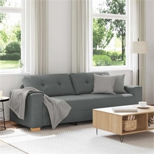Bowery Hill Contemporary 3-Seater Sofa in Dark Gray Finish Fabric
