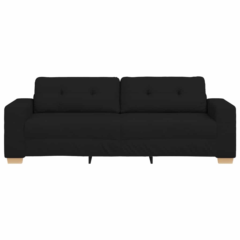 Bowery Hill Contemporary 3-Seater Sofa in Black Finish Fabric