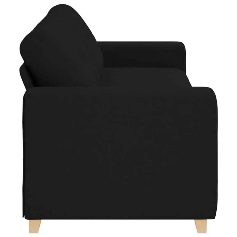 Bowery Hill Contemporary 3-Seater Sofa in Black Finish Fabric