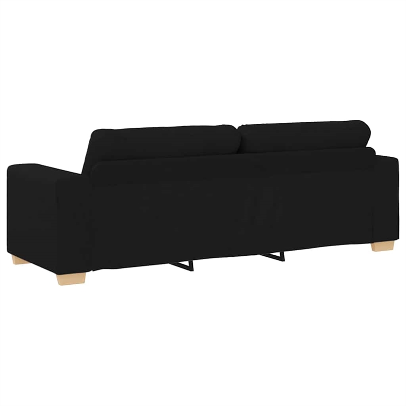 Bowery Hill Contemporary 3-Seater Sofa in Black Finish Fabric