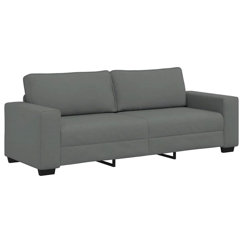 Bowery Hill Contemporary 3-Seater Sofa in Dark Grey Polyester