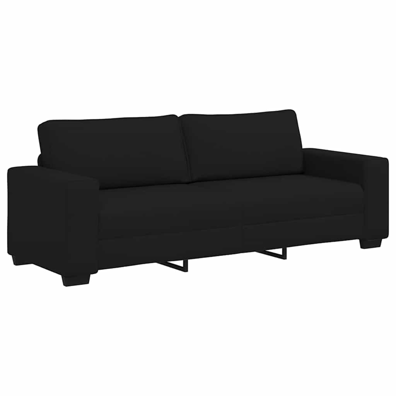Bowery Hill Contemporary 3-Seater Sofa in Black Finish Polyester