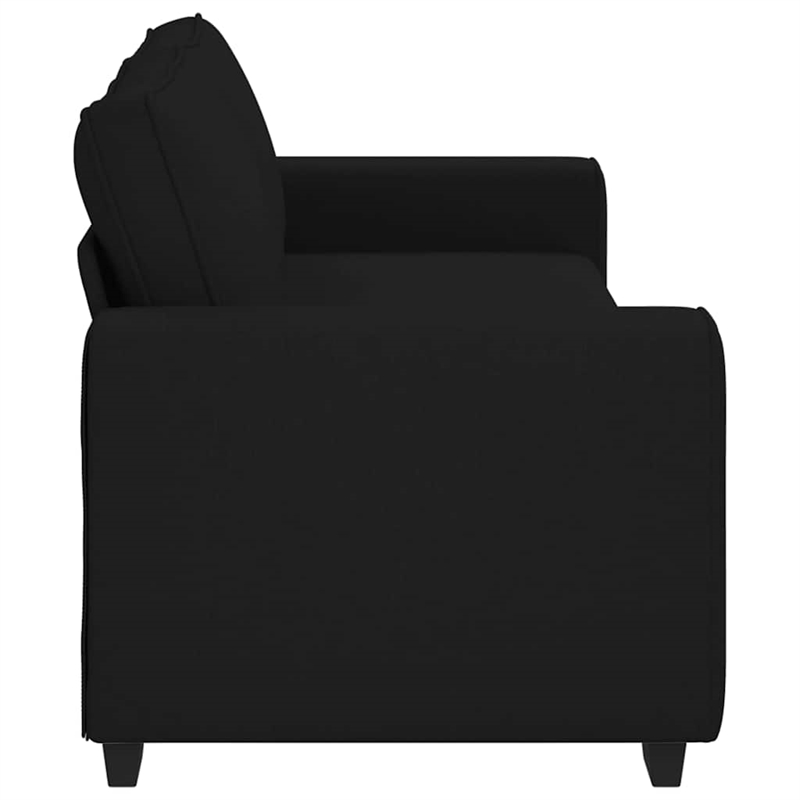 Bowery Hill Contemporary 3-Seater Sofa in Black Finish Polyester