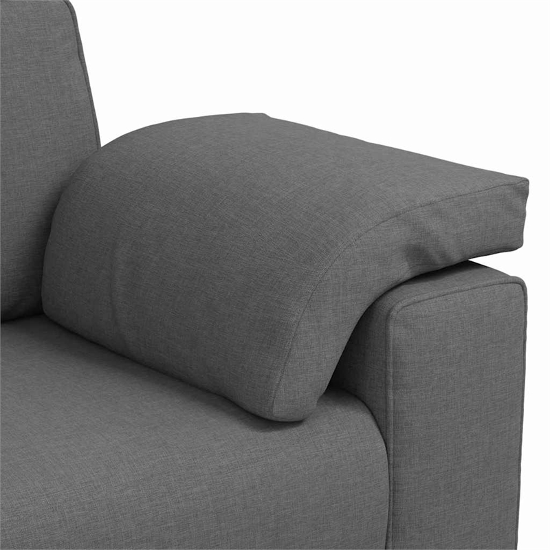 Bowery Hill Contemporary Sofa with Cushion in Dark Gray Finish