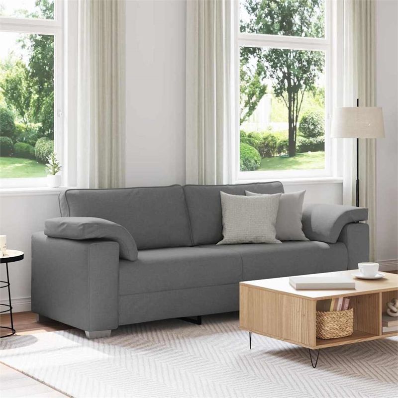 Bowery Hill Contemporary Sofa with Cushion in Dark Gray Finish