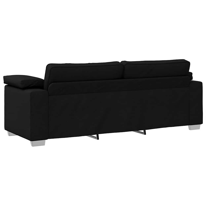 Bowery Hill Contemporary Sofa with Cushion in Black Finish Fabric