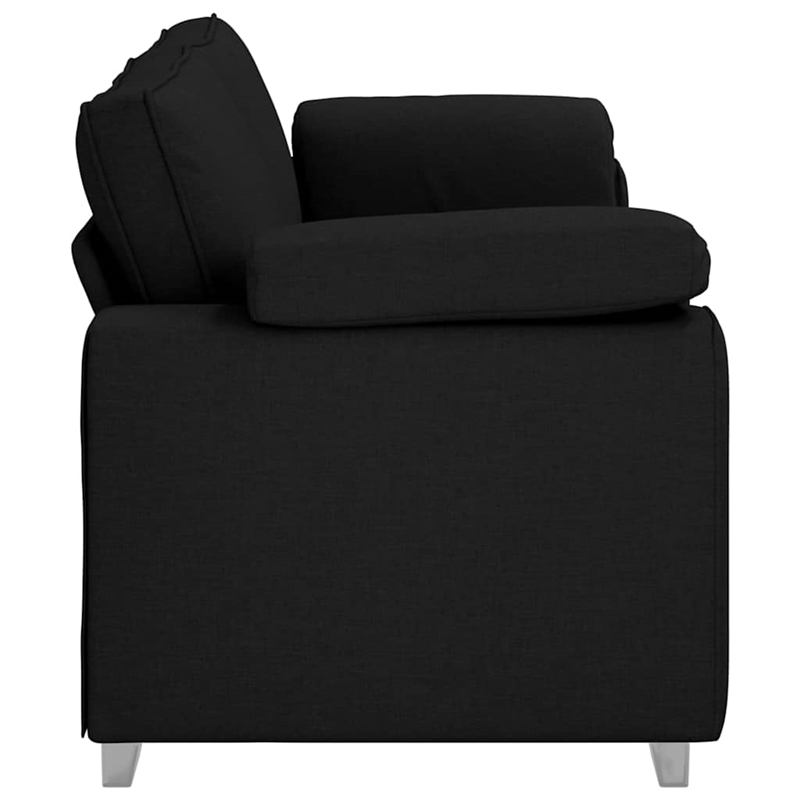 Bowery Hill Contemporary Sofa with Cushion in Black Finish Fabric