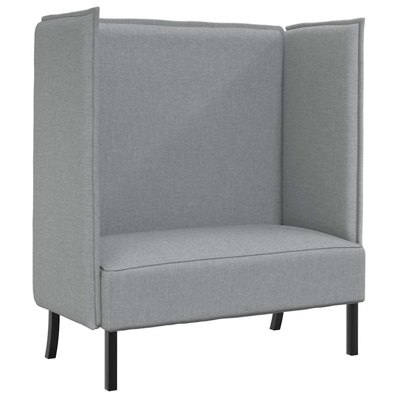Bowery Hill Contemporary Highback Sofa in Light Gray Finish Fabric