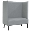 Bowery Hill Contemporary Highback Sofa in Light Gray Finish Fabric