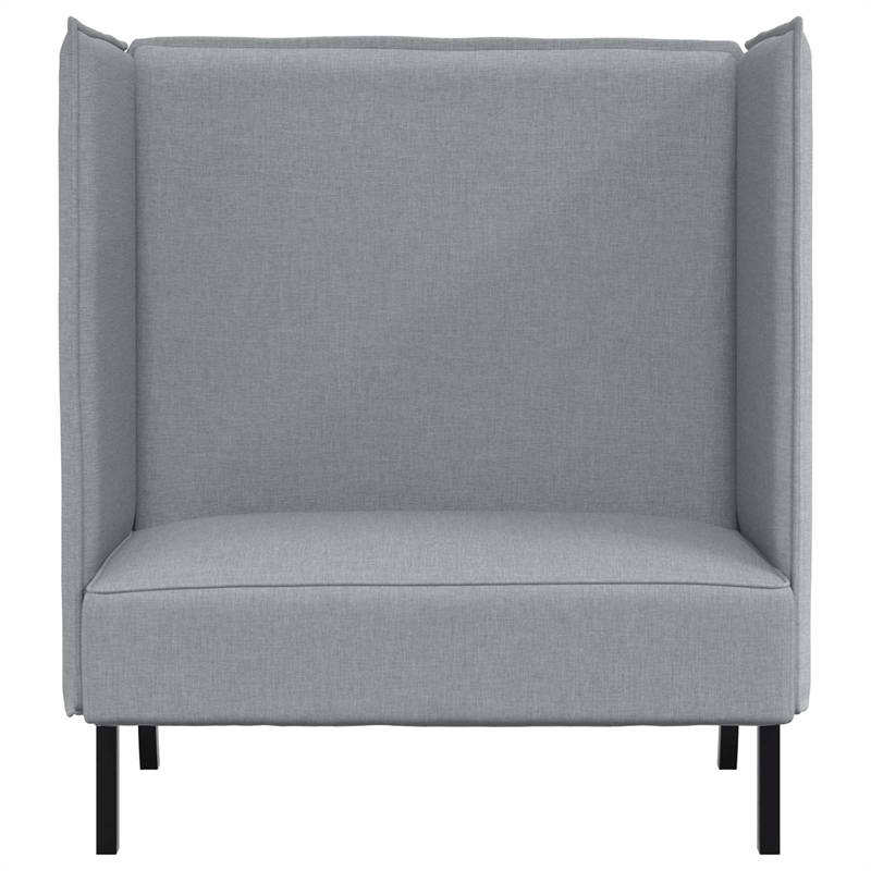 Bowery Hill Contemporary Highback Sofa in Light Gray Finish Fabric