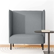 Bowery Hill Contemporary Highback Sofa in Light Gray Finish Fabric