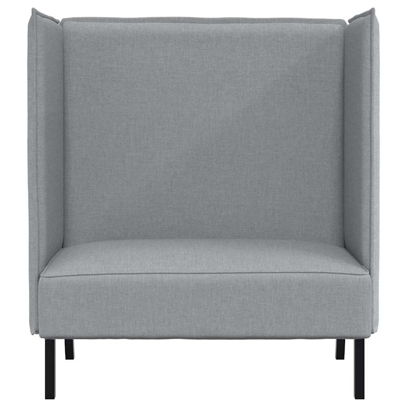Bowery Hill Contemporary Highback Sofa in Light Gray Finish Fabric
