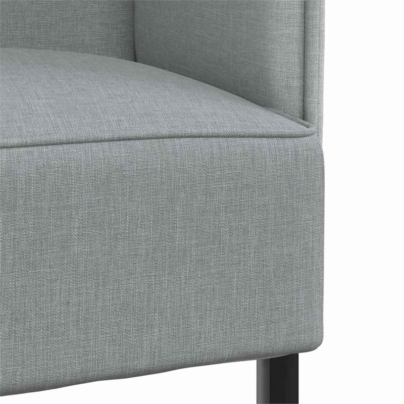 Bowery Hill Contemporary Highback Sofa in Light Gray Finish Fabric