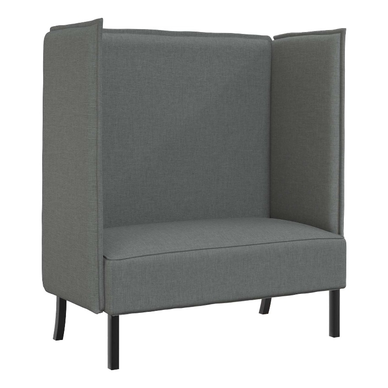 Bowery Hill Contemporary Highback Sofa in Dark Gray Finish Fabric