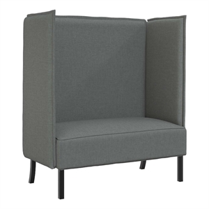 Bowery Hill Contemporary Highback Sofa in Dark Gray Finish Fabric