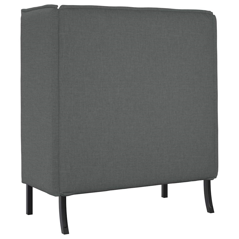 Bowery Hill Contemporary Highback Sofa in Dark Gray Finish Fabric