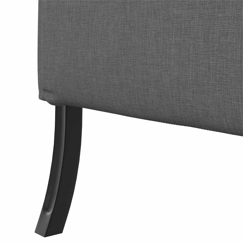 Bowery Hill Contemporary Highback Sofa in Dark Gray Finish Fabric