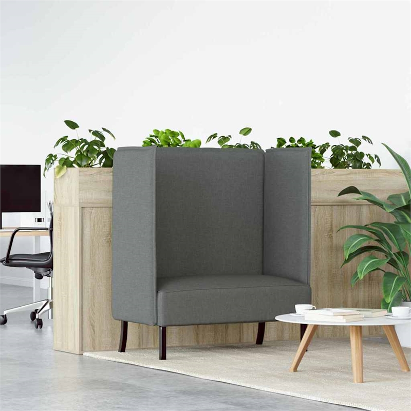 Bowery Hill Contemporary Highback Sofa in Dark Gray Finish Fabric
