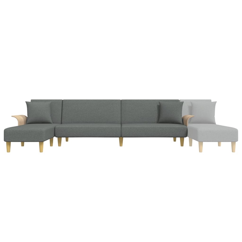 Bowery Hill Contemporary L-Shaped Sofa Bed in Dark Grey Polyester