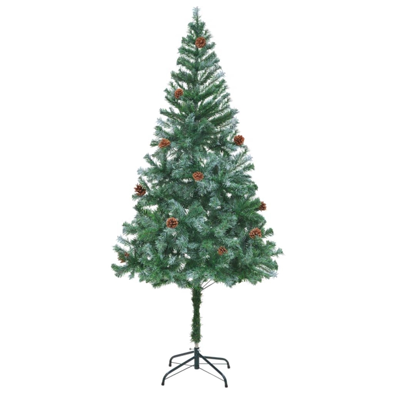 Bowery Hill Christmas Tree Green with white tips PVC 6 ft Collapsible