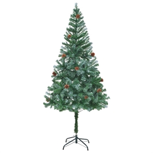 Bowery Hill Christmas Tree Green with white tips PVC 6 ft Collapsible