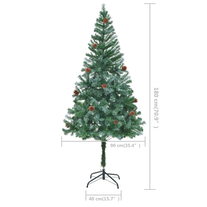 Bowery Hill Christmas Tree Green with white tips PVC 6 ft Collapsible