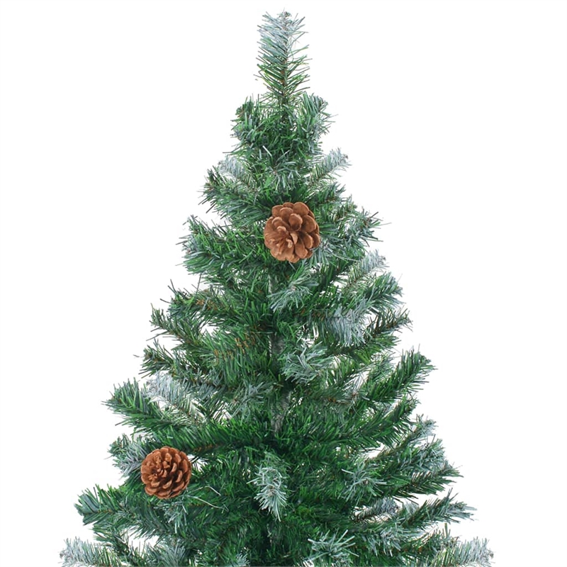 Bowery Hill Christmas Tree Green with white tips PVC 6 ft Collapsible