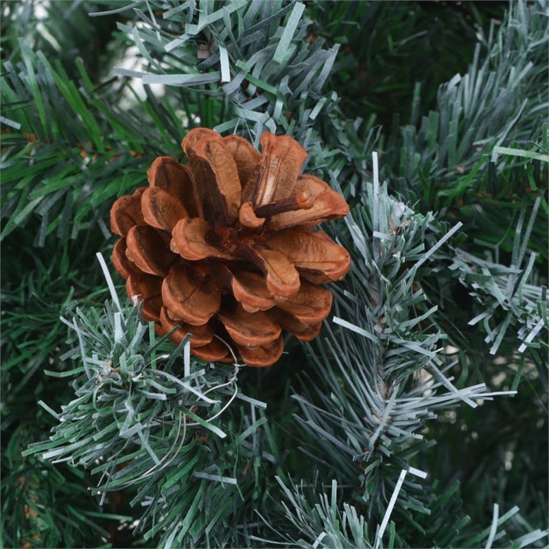 Bowery Hill Christmas Tree Green with white tips PVC 6 ft Collapsible