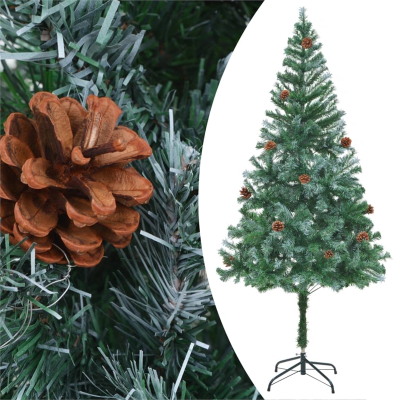 Bowery Hill Christmas Tree Green with white tips PVC 6 ft Collapsible