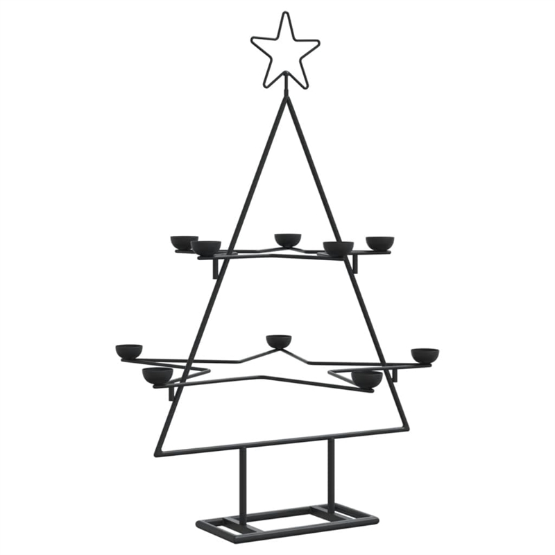Bowery Hill Metal Christmas Tree Black Powder-coated Steel 30 in Collapsible