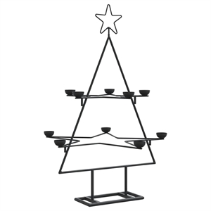 Bowery Hill Metal Christmas Tree Black Powder-coated Steel 30 in Collapsible