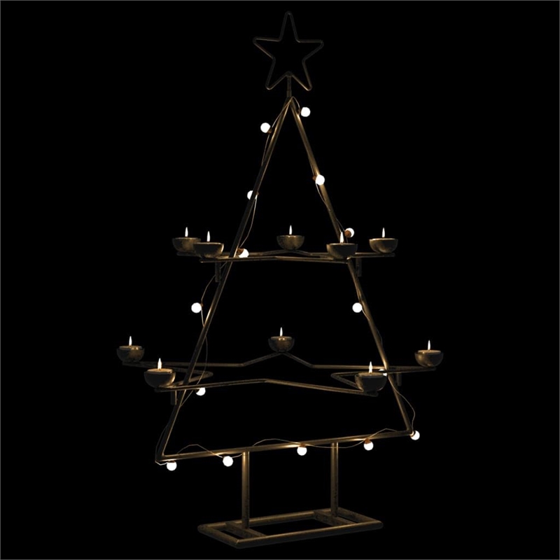 Bowery Hill Metal Christmas Tree Black Powder-coated Steel 30 in Collapsible