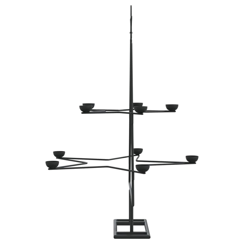 Bowery Hill Metal Christmas Tree Black Powder-coated Steel 30 in Collapsible
