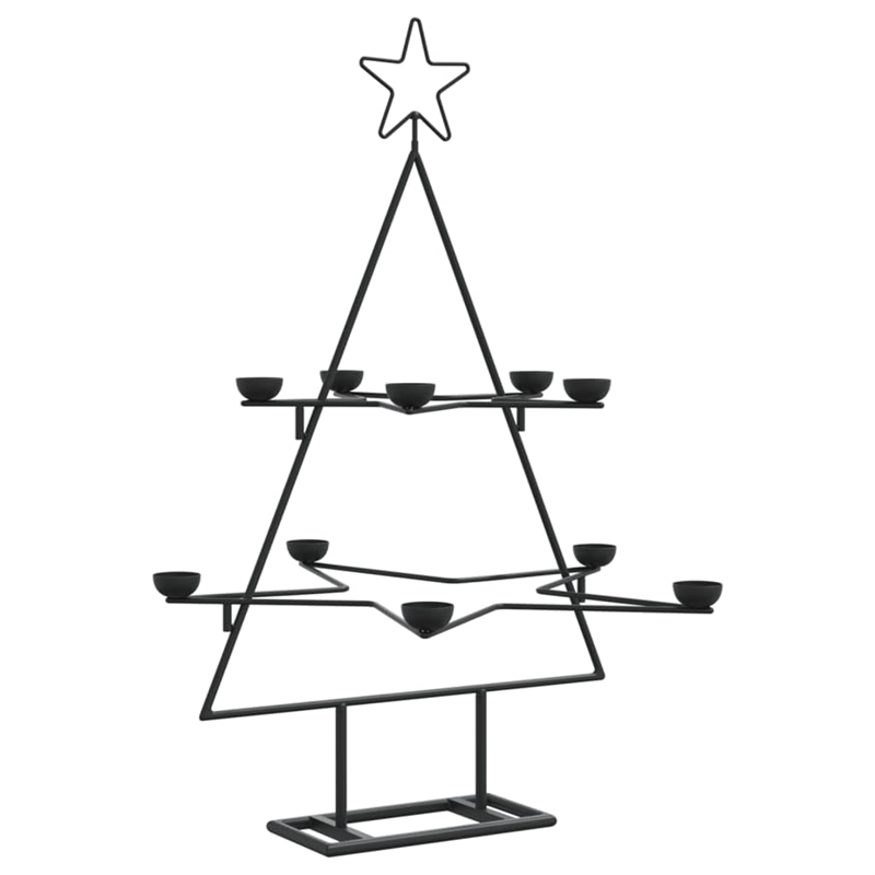 Bowery Hill Metal Christmas Tree Black Powder-coated Steel 30 in Collapsible
