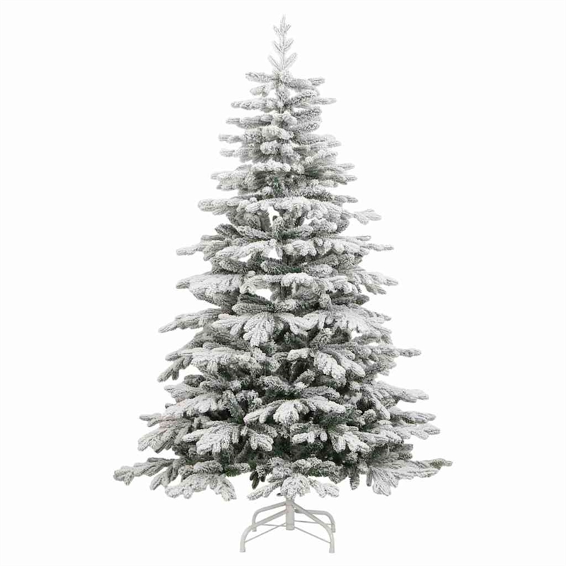 Bowery Hill Artificial Hinged Christmas Tree Green and white PVC PE iron