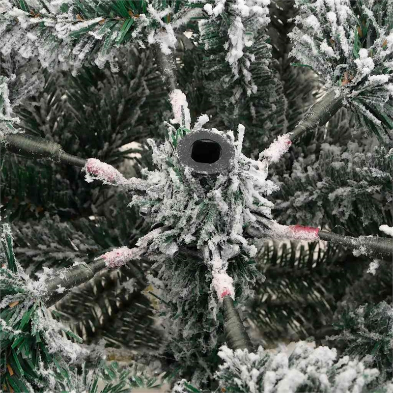 Bowery Hill Artificial Hinged Christmas Tree Green and white PVC PE iron