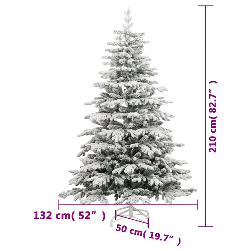Bowery Hill Artificial Hinged Christmas Tree Green and white PVC PE iron