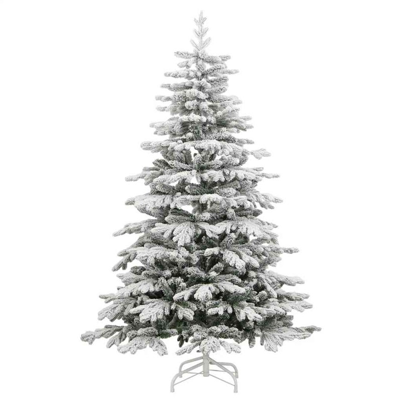 Bowery Hill 5.9 ft Artificial Hinged Christmas Tree Green and White PVC PE Iron
