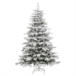 Bowery Hill 5.9 ft Artificial Hinged Christmas Tree Green and White PVC PE Iron