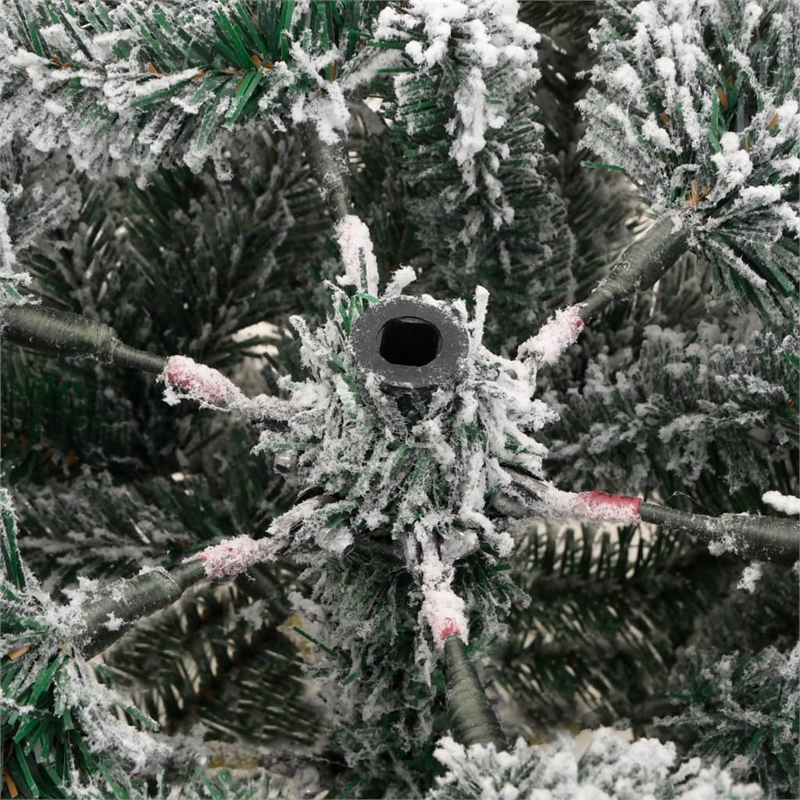 Bowery Hill Artificial Hinged Christmas Tree Green and white PVC PE Iron