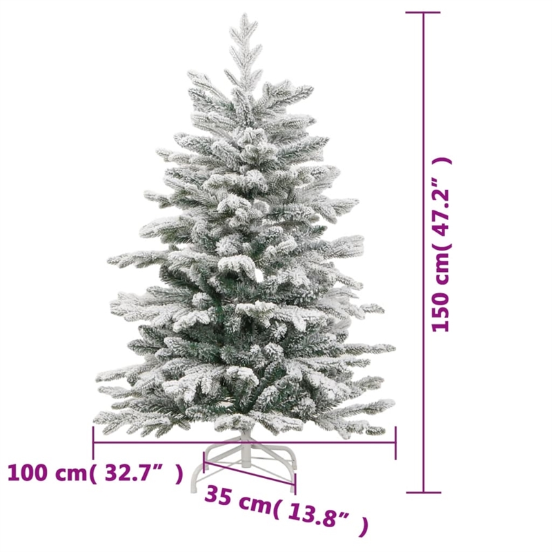 Bowery Hill Artificial Hinged Christmas Tree Green and white PVC PE Iron