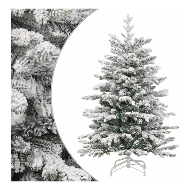Bowery Hill Artificial Hinged Christmas Tree Green and white PVC PE Iron