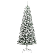Bowery Hill Fake Hinged Christmas Tree Green and White PVC Iron 82.7