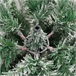 Bowery Hill Fake Hinged Christmas Tree Green and White PVC Iron 82.7