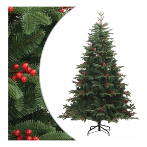 Bowery Hill Artificial Hinged Christmas Tree Green PVC PE Iron 82.7&quot