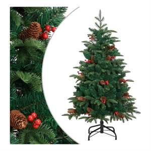 Bowery Hill Artificial Hinged Christmas Tree Green PVC PE Iron