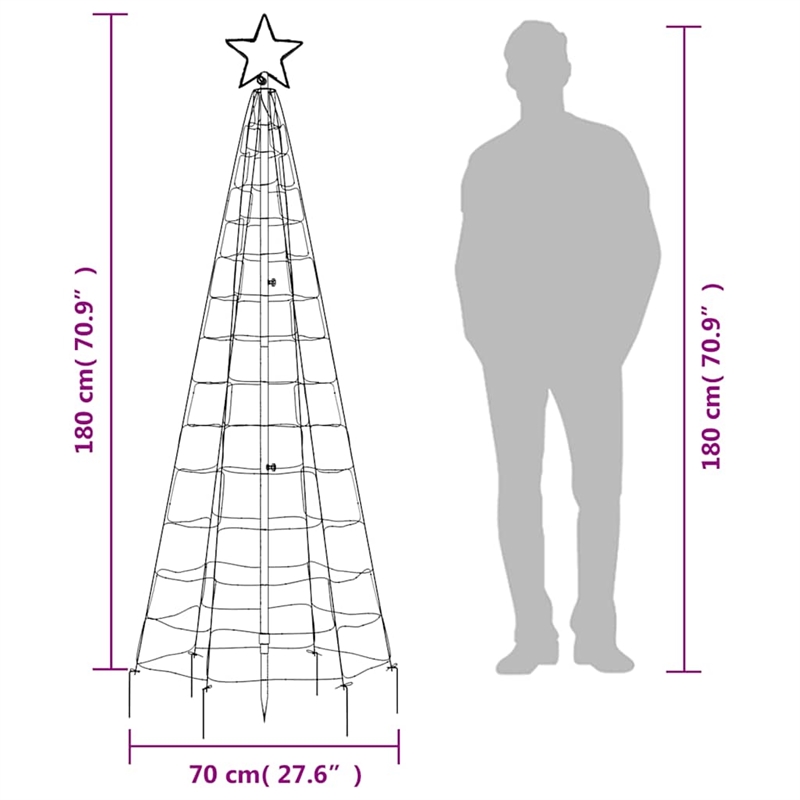 Bowery Hill LED Christmas Tree with Spikes 220 LEDs Warm White 70.9