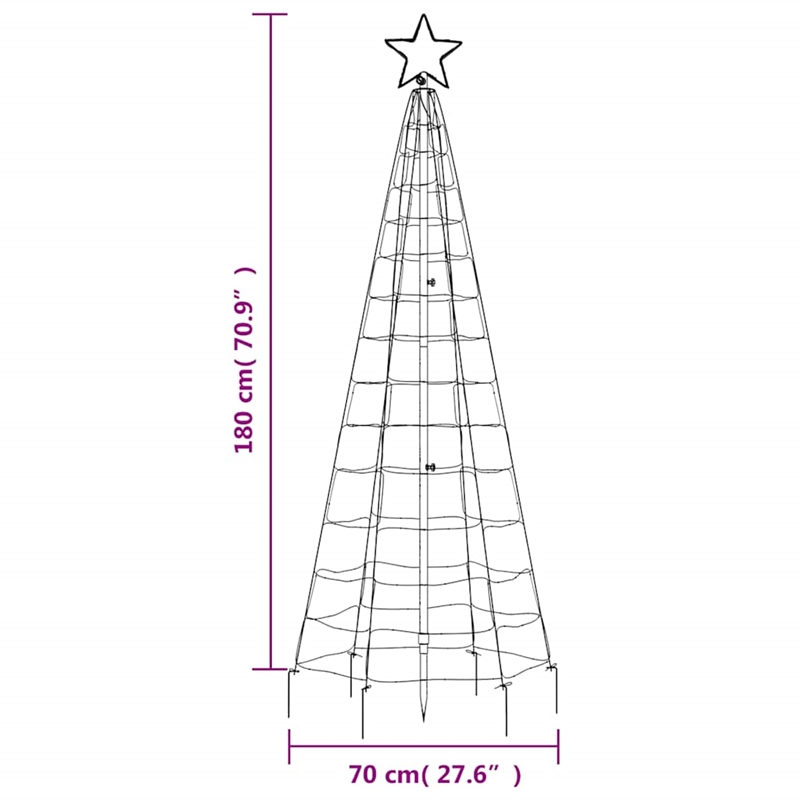 Bowery Hill LED Christmas Tree with Spikes 220 LEDs Warm White 70.9