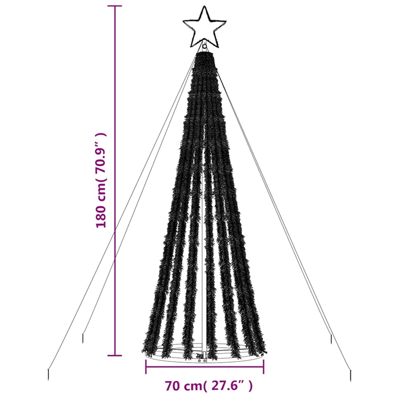 Bowery Hill LED Christmas Tree Warm white dark green PVC Copper Iron