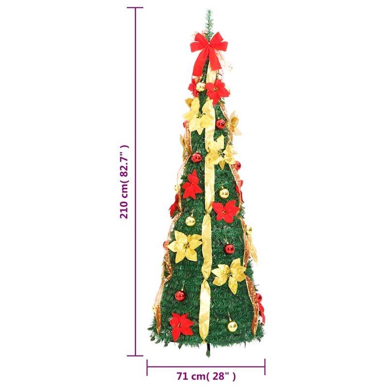 Bowery Hill Artificial Christmas Tree Green Warm White Red Gold PVC Metal